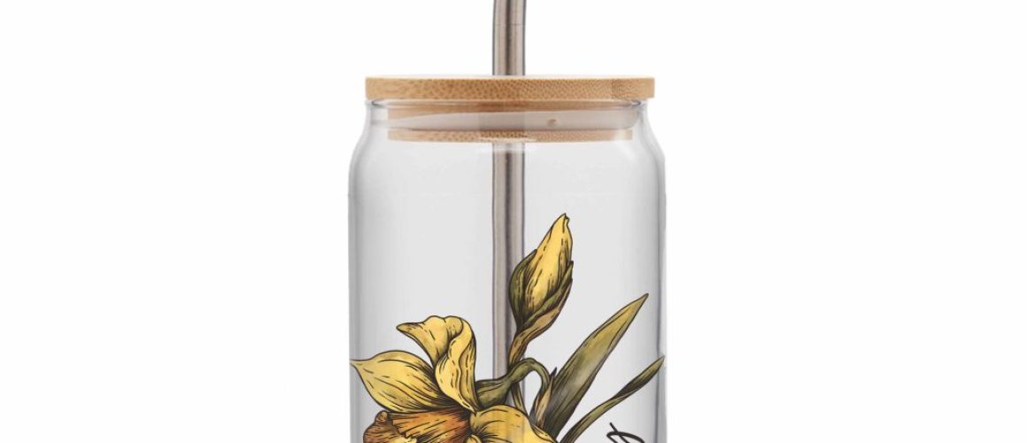 can glass gooten mockup square vert Personalized Birth Flower Coffee Cup With Name, Soda Can Glass With Lid and Straw