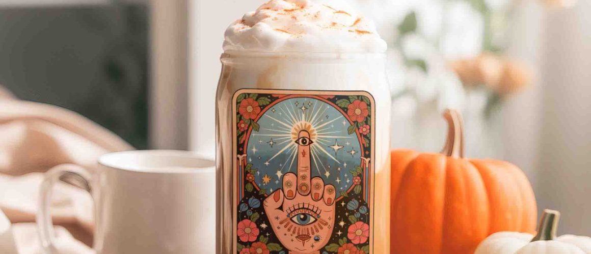 fall vibes glass can mockup Funny Tarot Card Can Glass, Iced Coffee Tumbler, Hamsa Hand Evil Eye Mystical Boho Design Glass Tumbler, Funny Gift For Friends Birthday